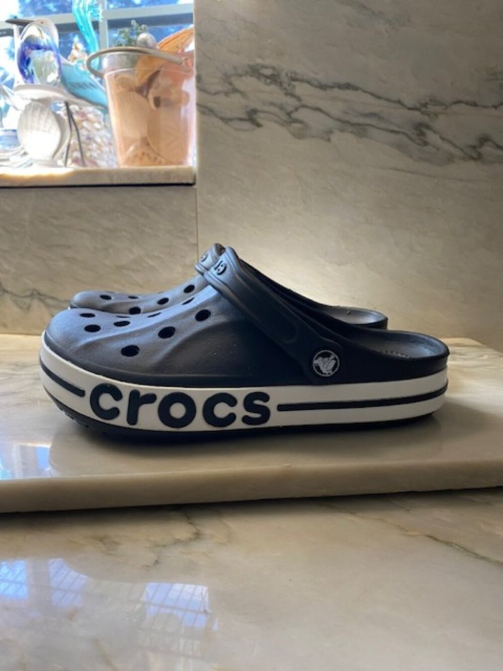 Crocs Crocband Black White Slip On Comfort Shoes Like New Size 8